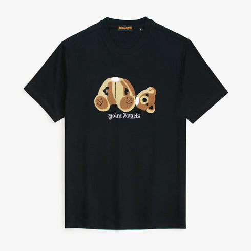 P Angels Embroidered Bear Black T-Shirt