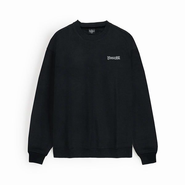 Young L.A Embroidered Black Sweatshirt