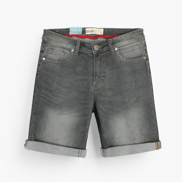 Medium Grey Faded Denim Shorts