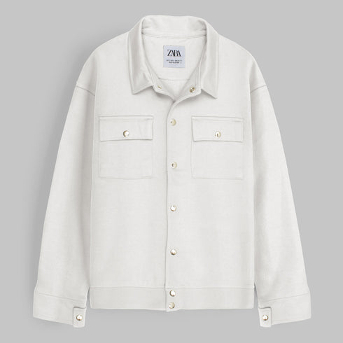 ZR Regular Fit Overshirt - Pearl White