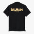 BALMAIN BLACK EMBROIDERED POLO SHIRT