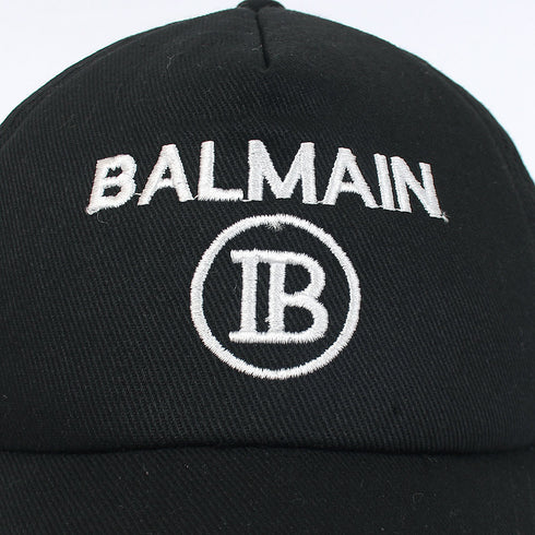 Balmain BW Black Basic Logo Cap