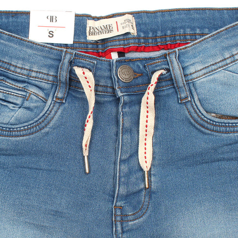 Blue Faded Denim Shorts