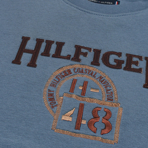 TH Aegean Blue Towel Embroidered Sweatshirt