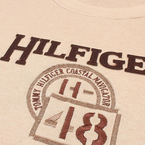 TH Warm Ivory Towel Embroidered Sweatshirt