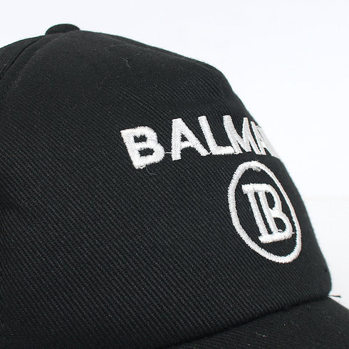 Balmain BW Black Basic Logo Cap