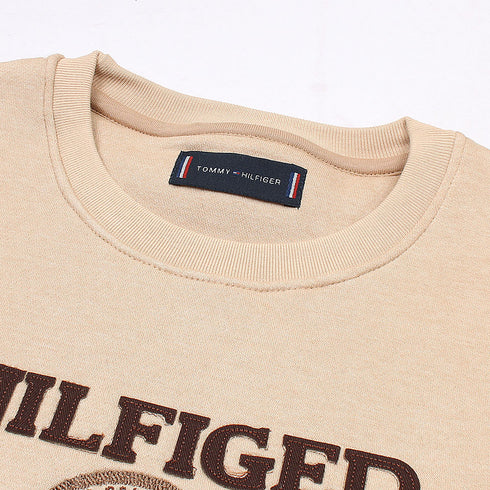 TH Warm Ivory Towel Embroidered Sweatshirt