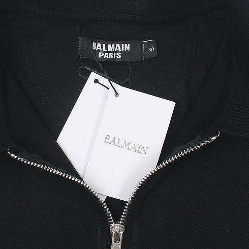 Balmain Black Zipper Polo D Shirt