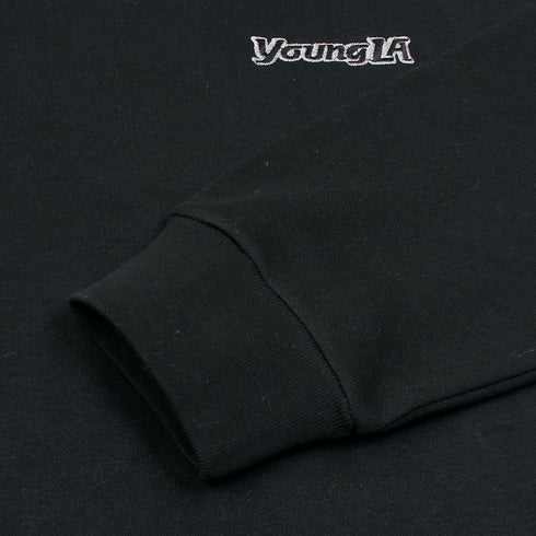 Young L.A Embroidered Black Sweatshirt