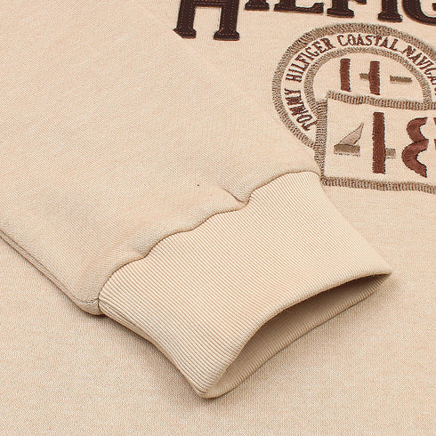 TH Warm Ivory Towel Embroidered Sweatshirt