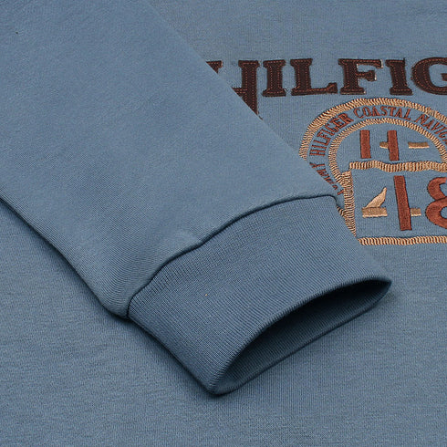 TH Aegean Blue Towel Embroidered Sweatshirt