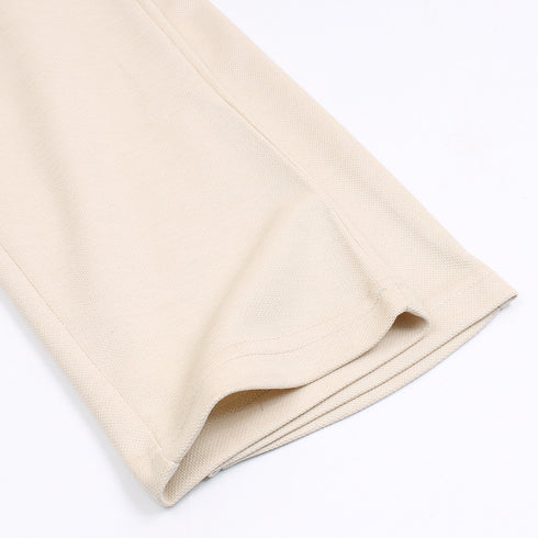 ZR Stone White Cotton Pique Trouser