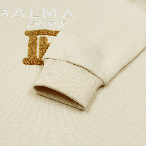 Balmain Towel Embroidered Stone Sweatshirt