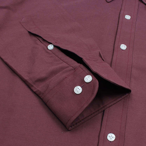 RL Maroon Embroidered logo Oxford Shirt