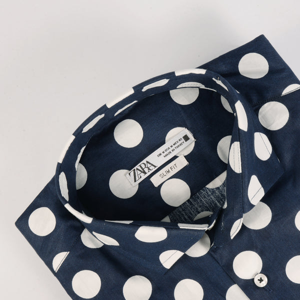 ZR Navy Polka Dots Shirt
