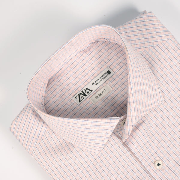 ZR Peach Checkered Shirt