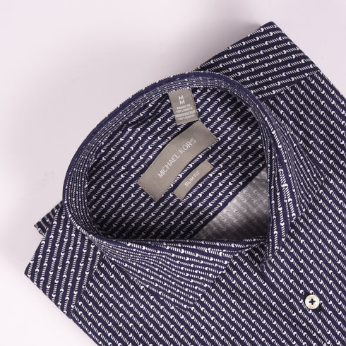 MK Navy Stripes Printed Shirt