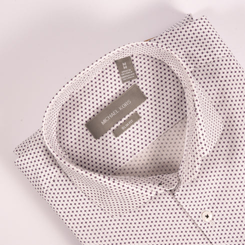 MK White & Purple Printed Shirt