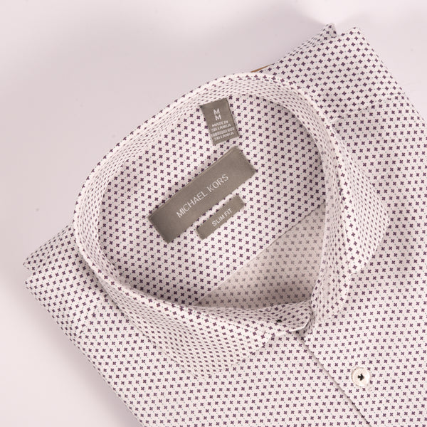 MK White & Purple Printed  Shirt