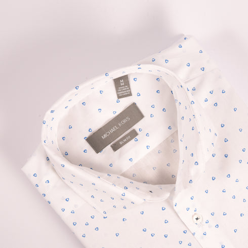 MK White & Blue Triangular Printed Shirt