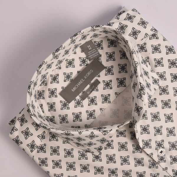 MK White Printed Shirt