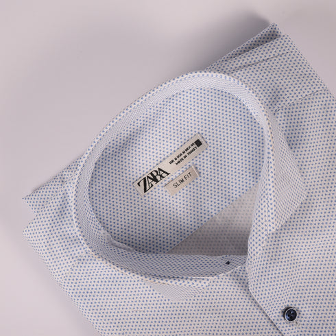 ZR White & Blue Printed Shirt