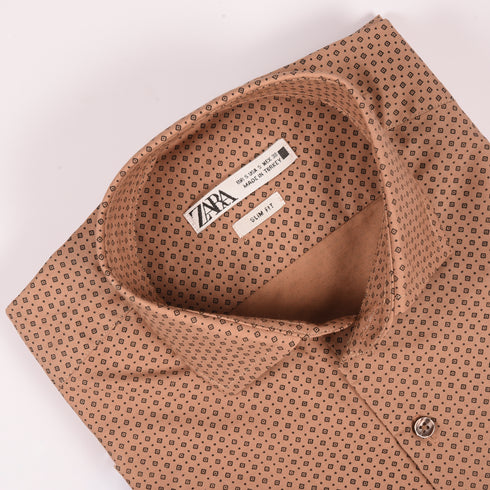 ZR Brown Printed Shirt