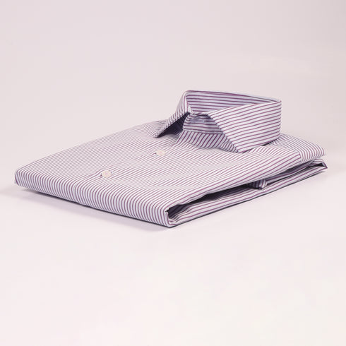 ZR Purple & White Narrow Stripes Shirt