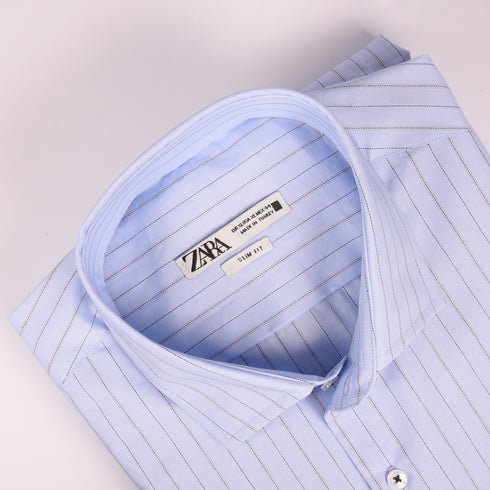 ZR Blue Narrow Stripes Shirt