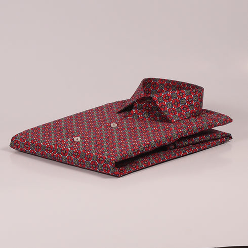 ZR Red Allover Printed Shirt