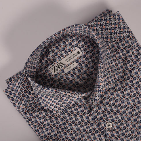 ZR Blue & Orange Printed Shirt