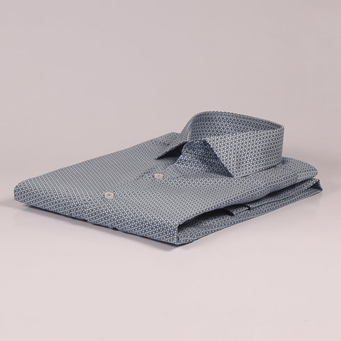 ZR Steel Blue petals Printed Shirt