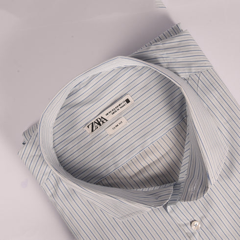 ZR White & Blue Stripped Shirt