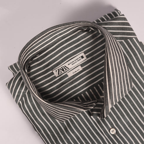 ZR Grey & White Stripped Shirt