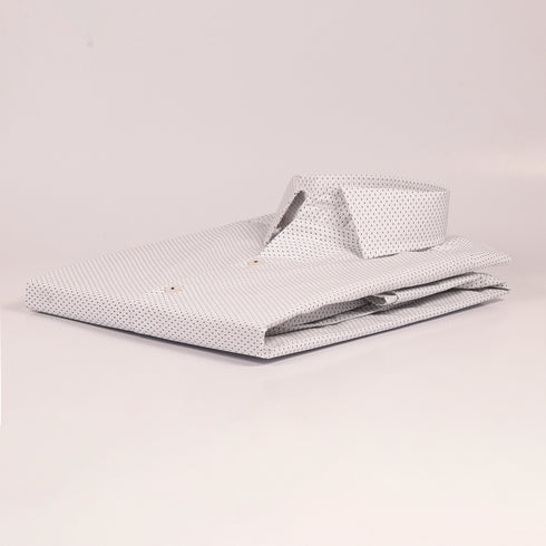 ZR White Minimalist Printed Shirt