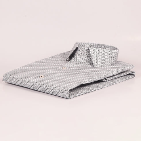 ZR White & Black Printed Shirt