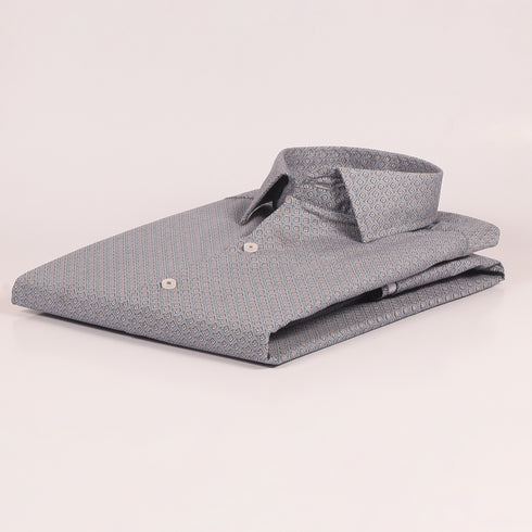 ZR Gray & Brown Diamond Printed Shirt