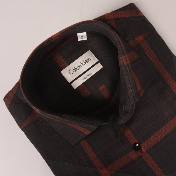 Ck Brown and Brick Wales Checkered Shirt