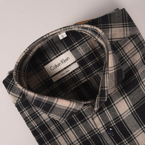 Ck Black and Skiny Grey Checkered Shirt