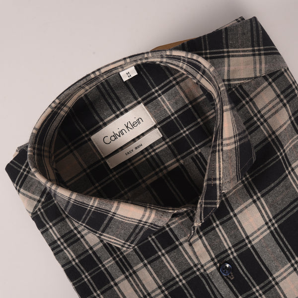 Ck Black and Skiny Grey Checkered Shirt