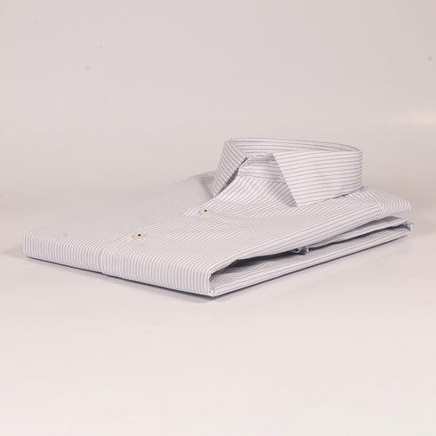 Ck White with Blue and Black Line stripe Shirt