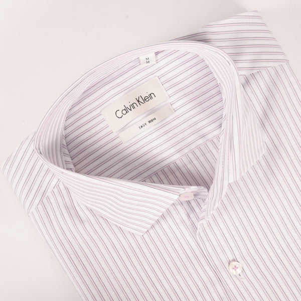 Ck Lilac Self Textured with Pink Highlights Shirt