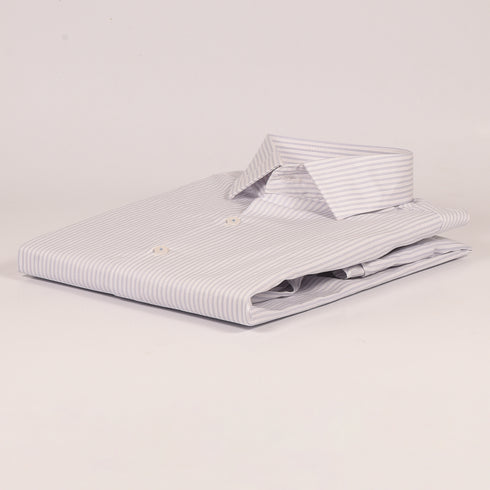 Ck White Self Textured with Blue and Purple Stripes Shirt