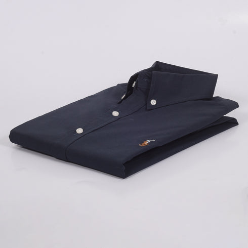 RL Navy Embroidered logo Oxford Shirt