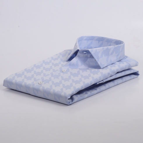 CK Sky Blue Houndstooth Textured Shirt