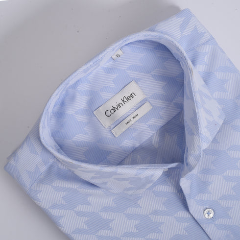 CK Sky Blue Houndstooth Textured Shirt