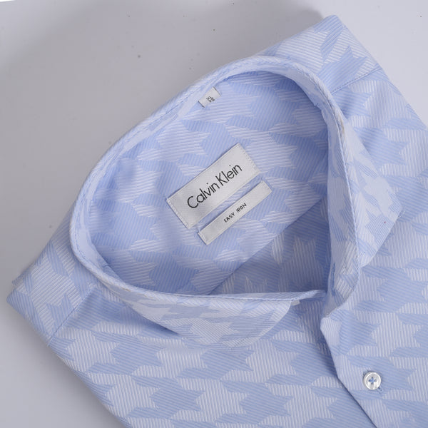 CK Sky Blue Houndstooth Textured Shirt
