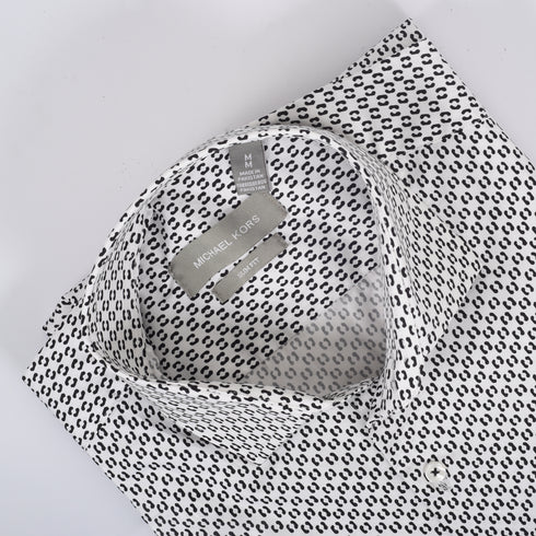 MK White & Black Leopard Printed Shirt