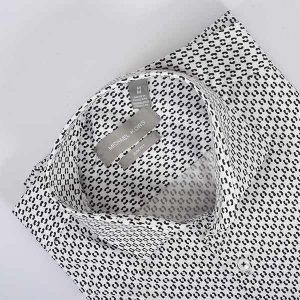 MK White & Black Leopard Printed Shirt