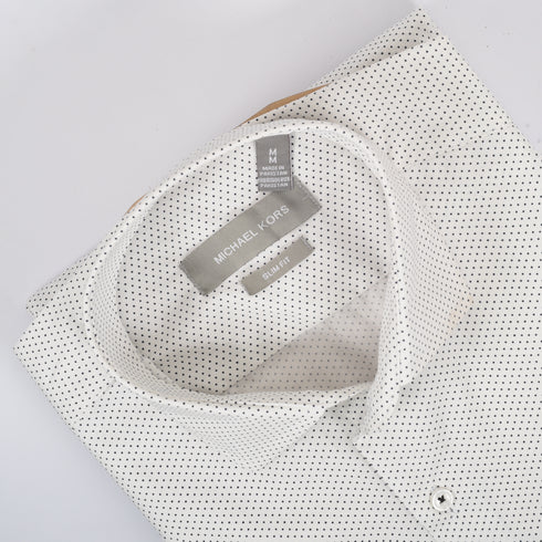 MK White & Black Dots Printed Shirt